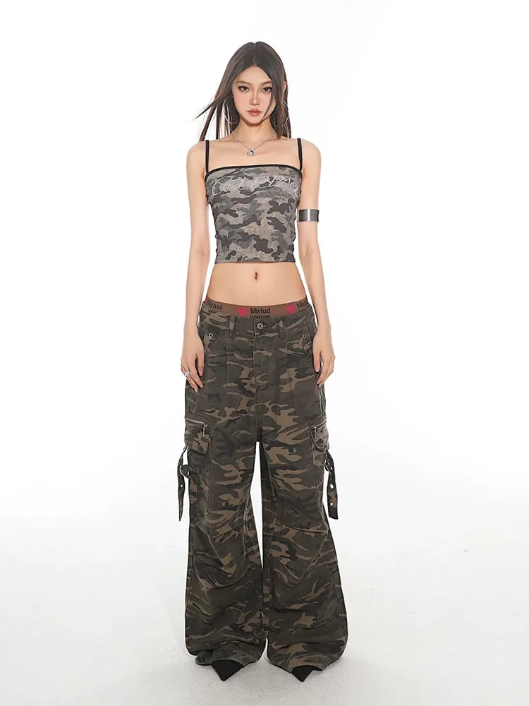 Camouflage Combat Strappy Cargo Pants