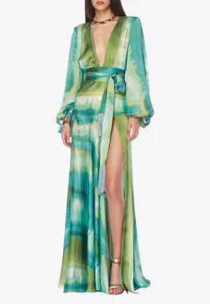 Carmen Coastal V-neck Maxi Dress