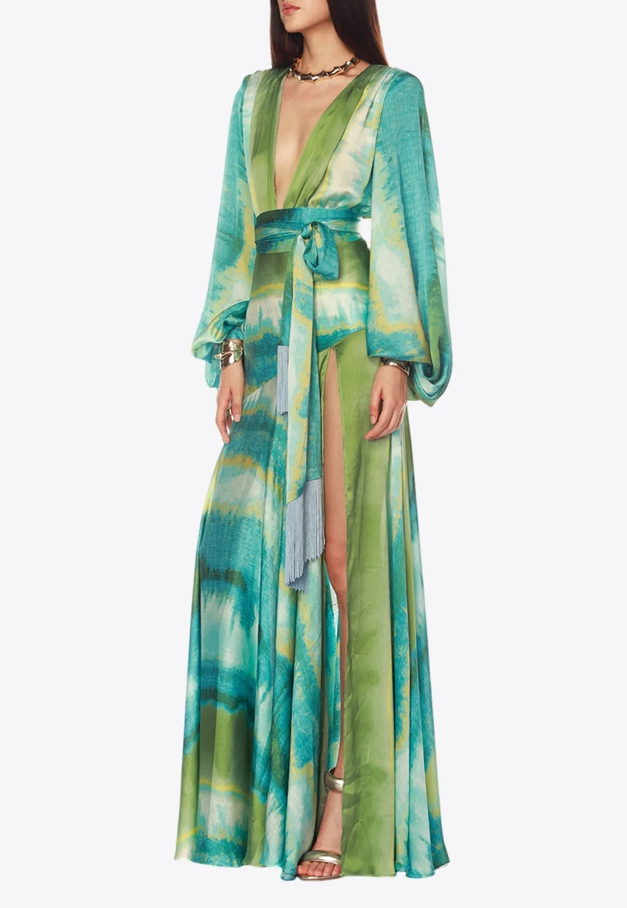 Carmen Coastal V-neck Maxi Dress