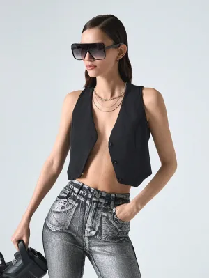 Chaleco corto de verano con botones