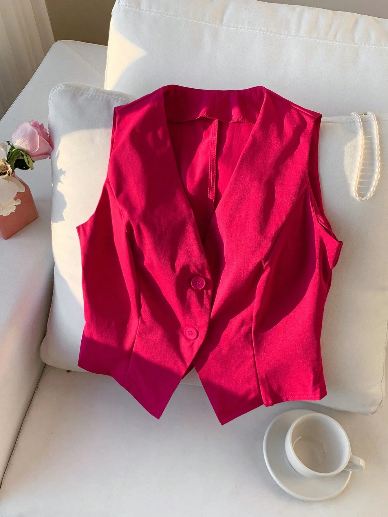 Chaleco de traje sin mangas para mujer
