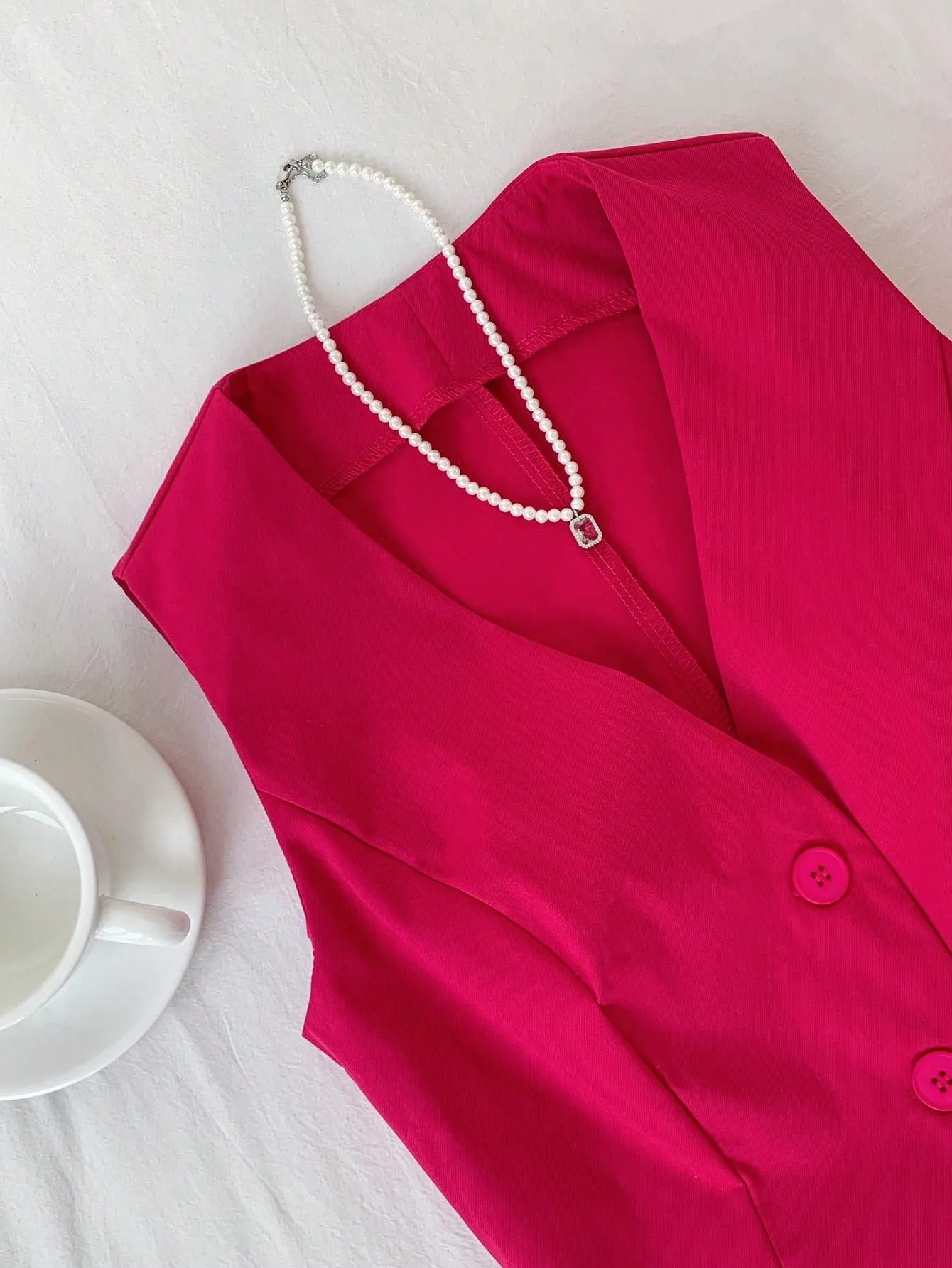 Chaleco de traje sin mangas para mujer