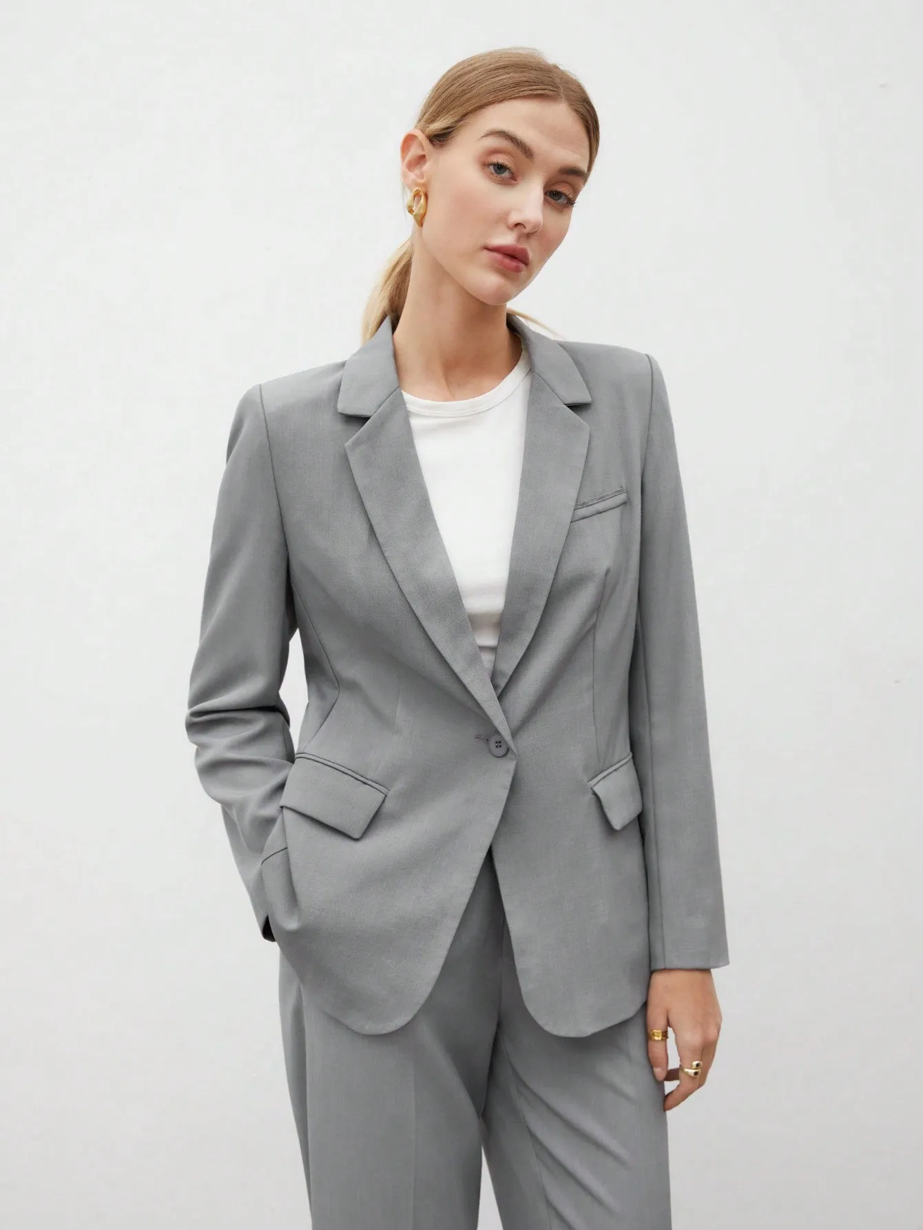 Chaqueta Blazer Sólido para Mujeres en Cherry Vibes