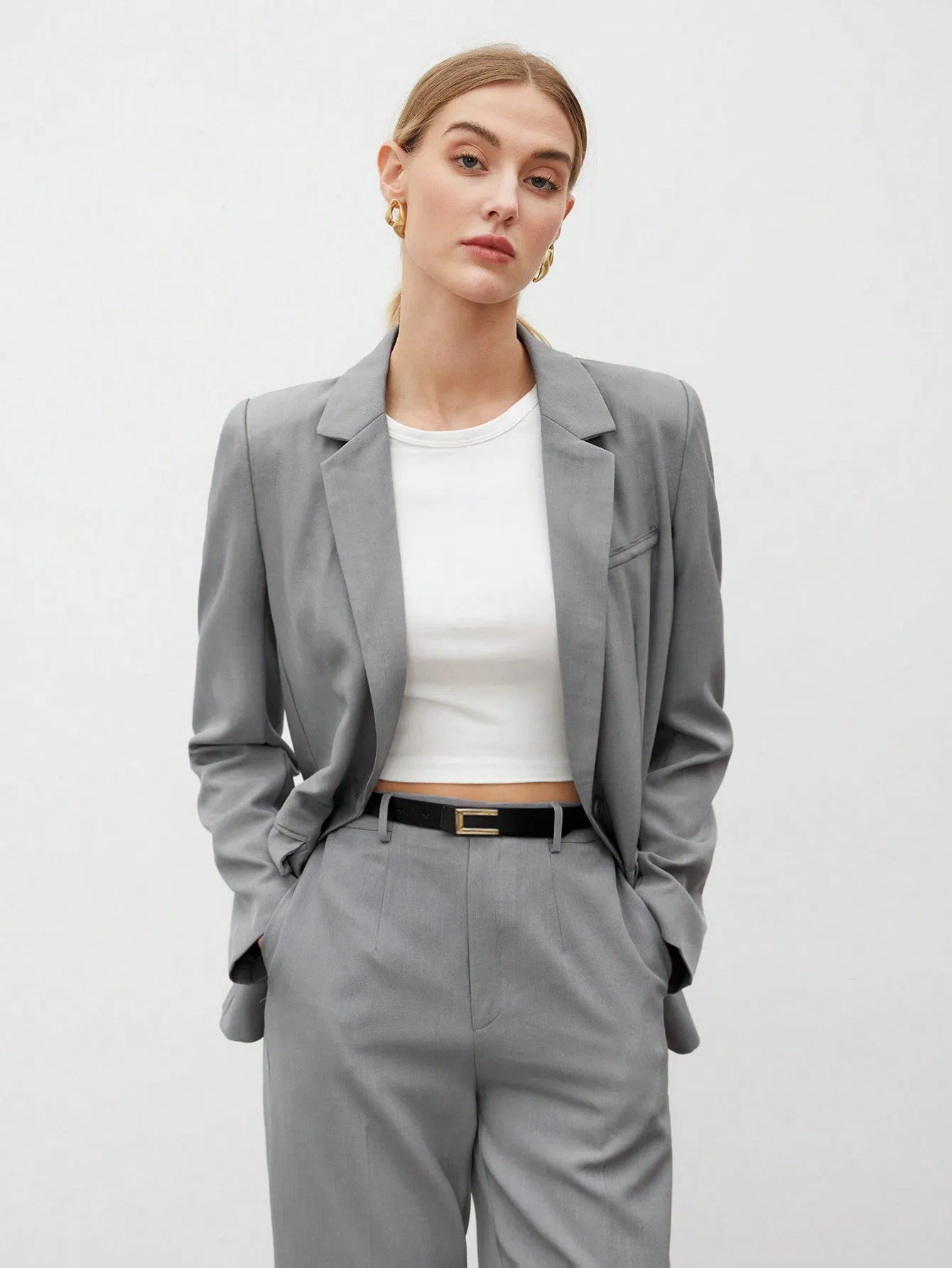Chaqueta Blazer Sólido para Mujeres en Cherry Vibes