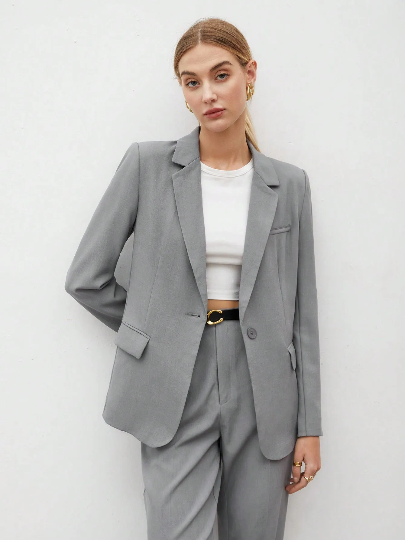 Chaqueta Blazer Sólido para Mujeres en Cherry Vibes