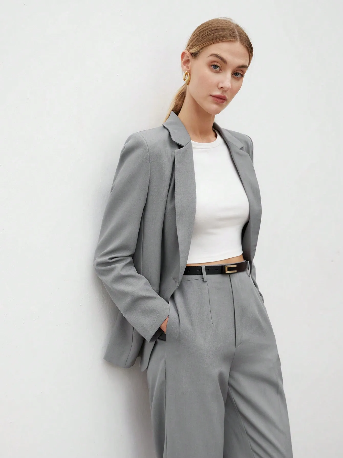 Chaqueta Blazer Sólido para Mujeres en Cherry Vibes