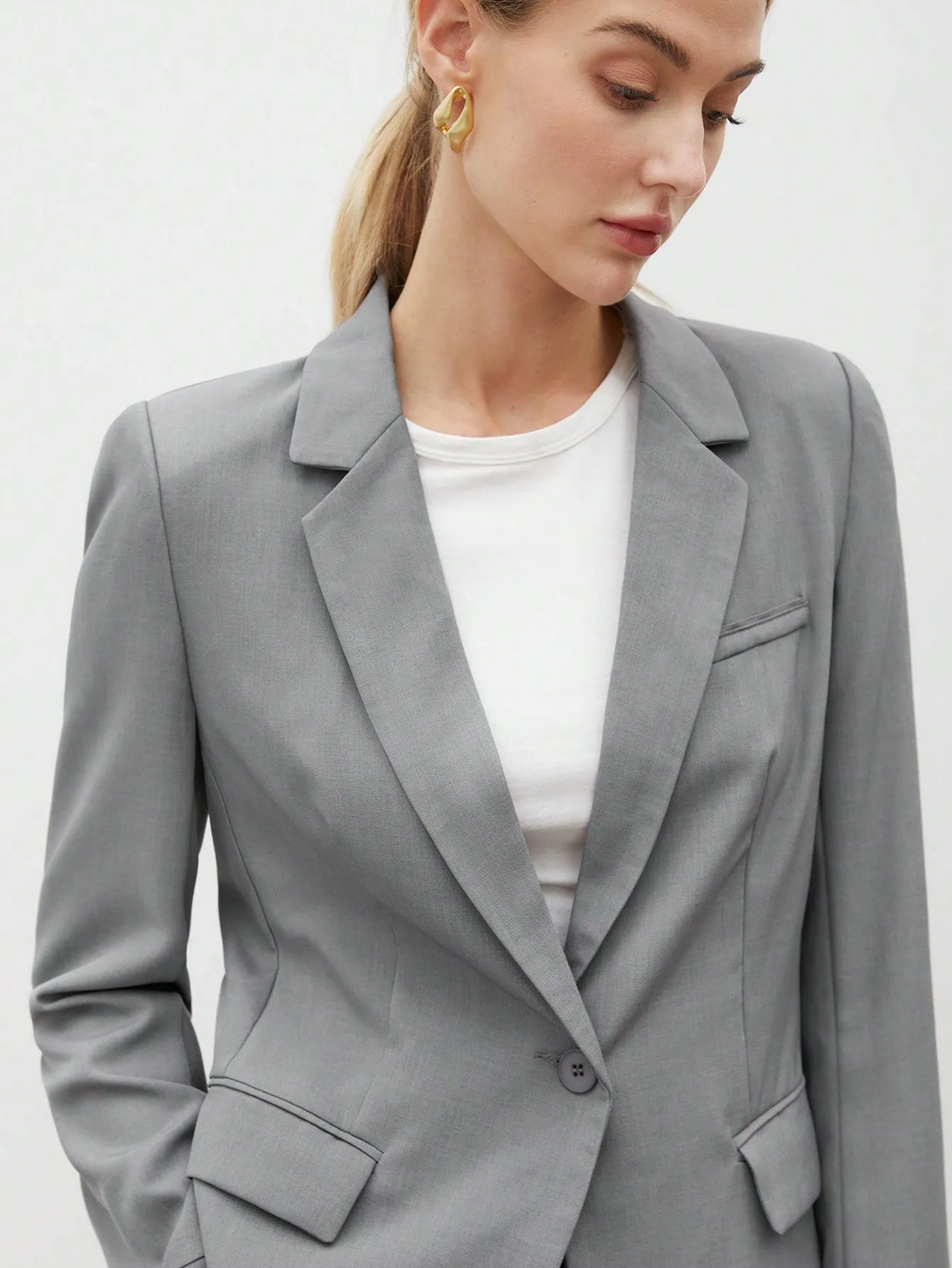 Chaqueta Blazer Sólido para Mujeres en Cherry Vibes
