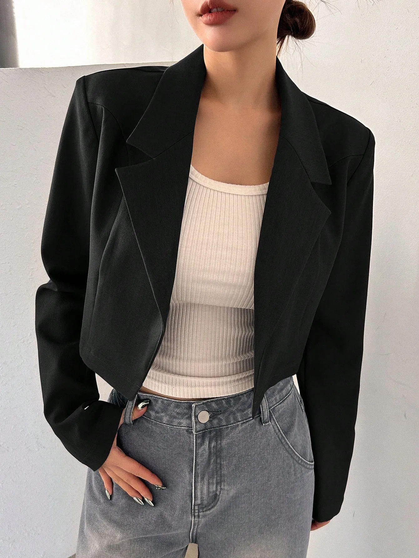 Chaqueta corta de blazer casual Cherry Vibes en