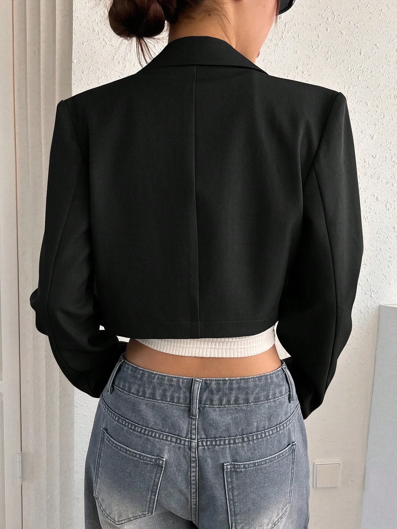 Chaqueta corta de blazer casual Cherry Vibes en