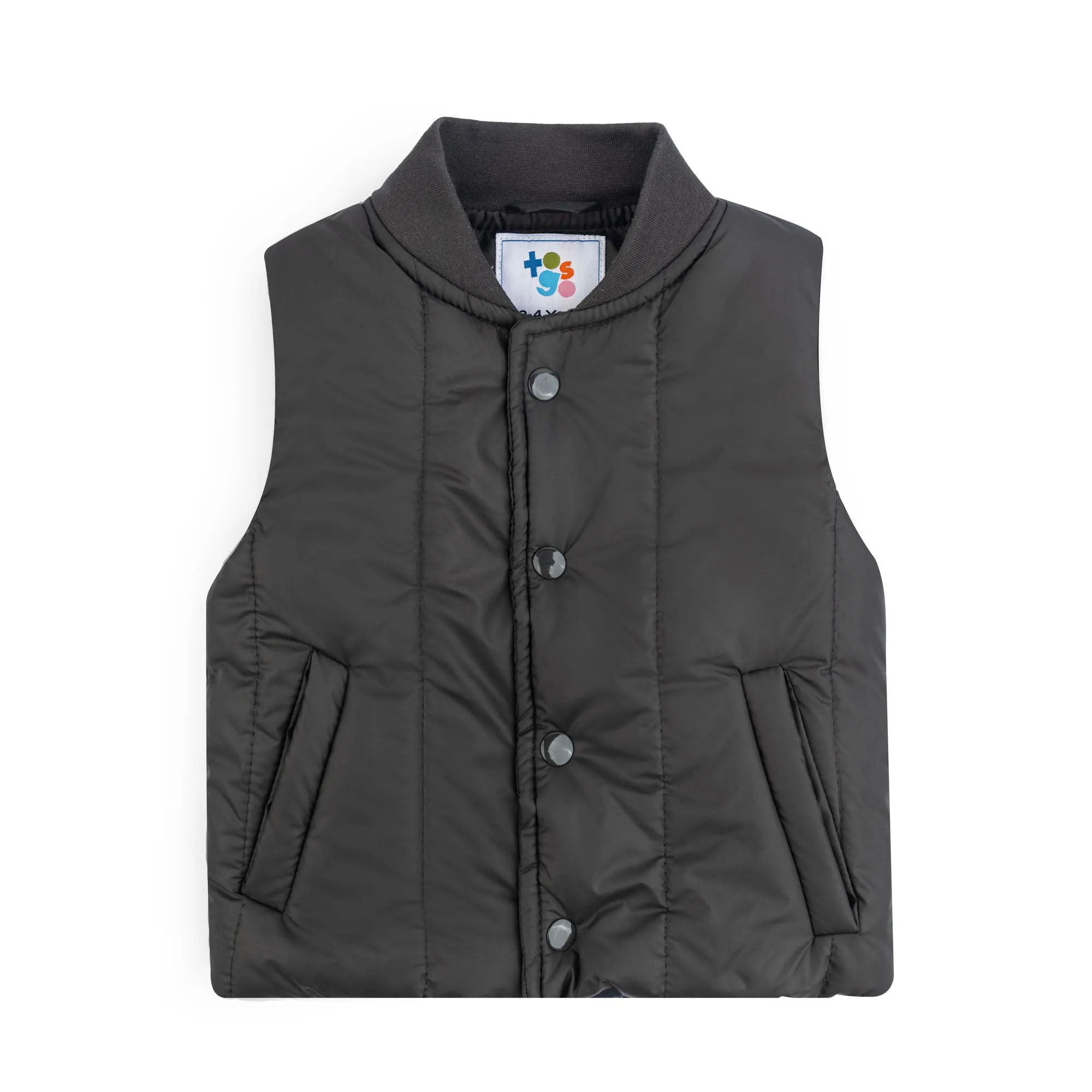Charcoal Sleeveless Puffer Jacket
