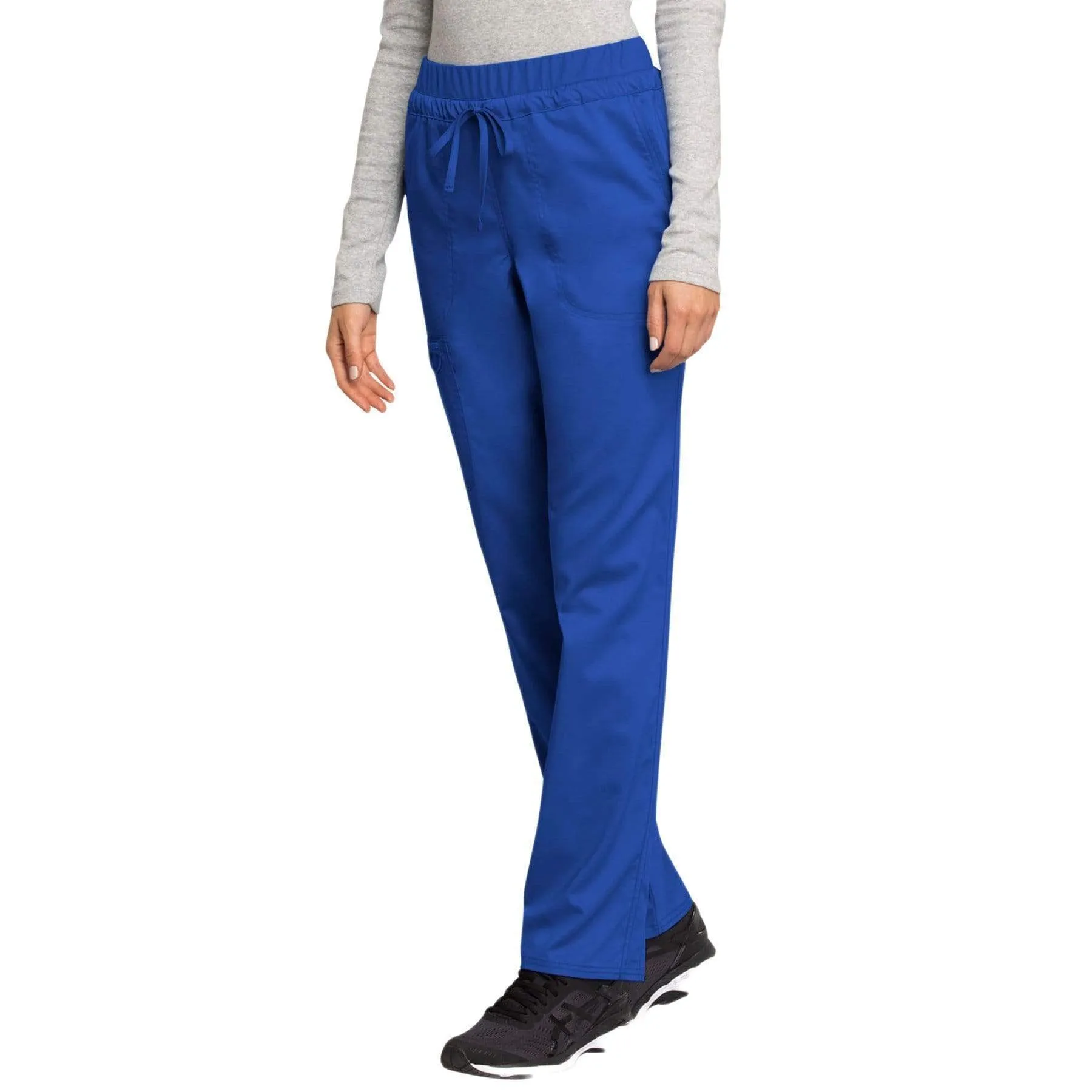 Cherokee Revolution WW105 Scrubs Pants Womens Mid Rise Tapered Leg Drawstring Royal