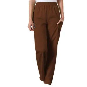 Cherokee Workwear 4200 Scrubs Pants Womens Natural Rise Tapered Pull-On Cargo Chocolate