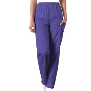 Cherokee Workwear 4200 Scrubs Pants Womens Natural Rise Tapered Pull-On Cargo Grape