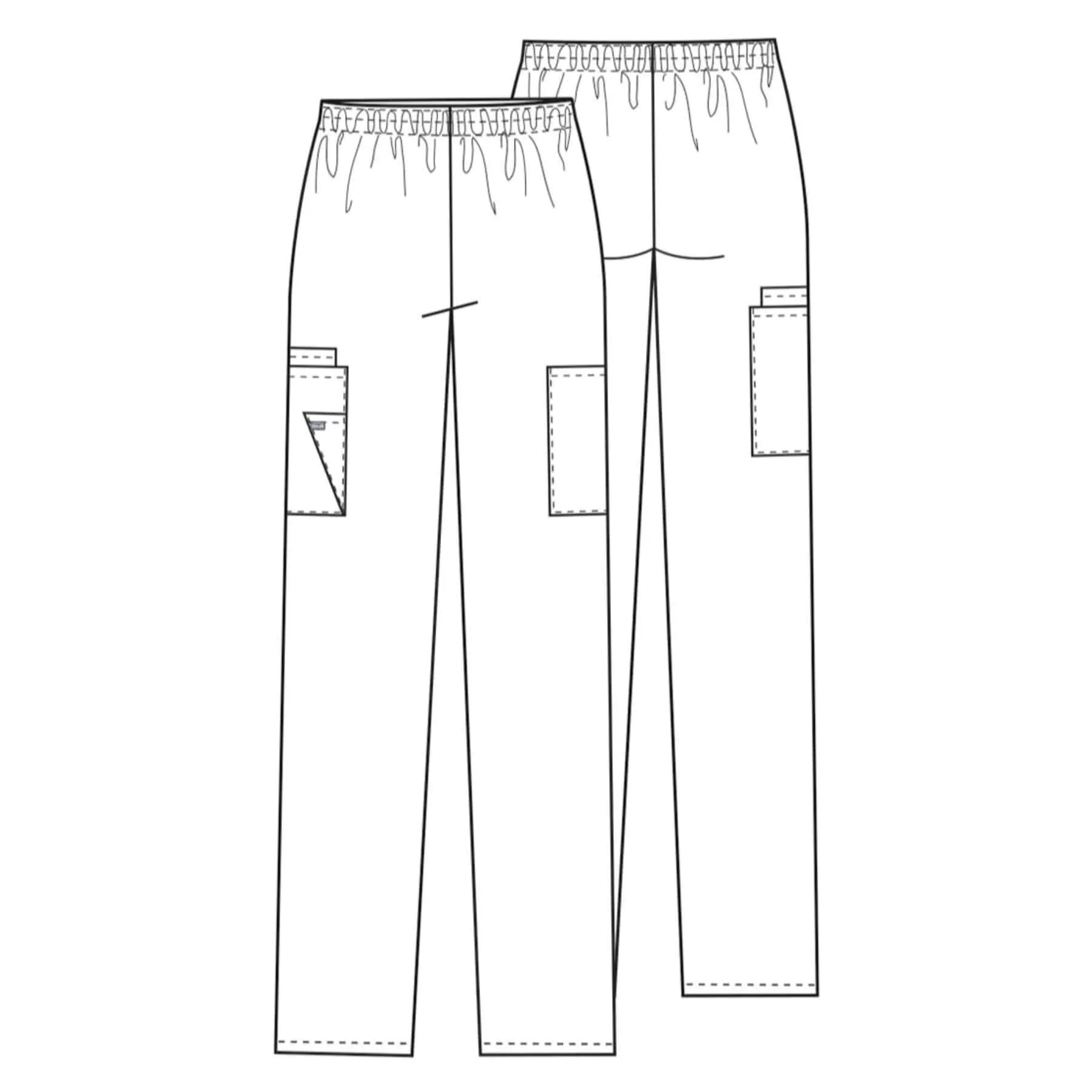 Cherokee Workwear 4200 Scrubs Pants Womens Natural Rise Tapered Pull-On Cargo Khaki