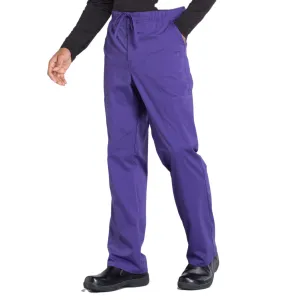 Cherokee Workwear Professionals WW190 Scrubs Pants Mens Tapered Leg Drawstring Cargo Grape