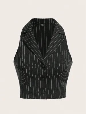 Cherry Vibes: Blazer Chaleco Rayas para Mujer en