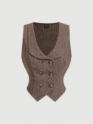 Cherry Vibes: Chaleco de Cuadros para Mujer en