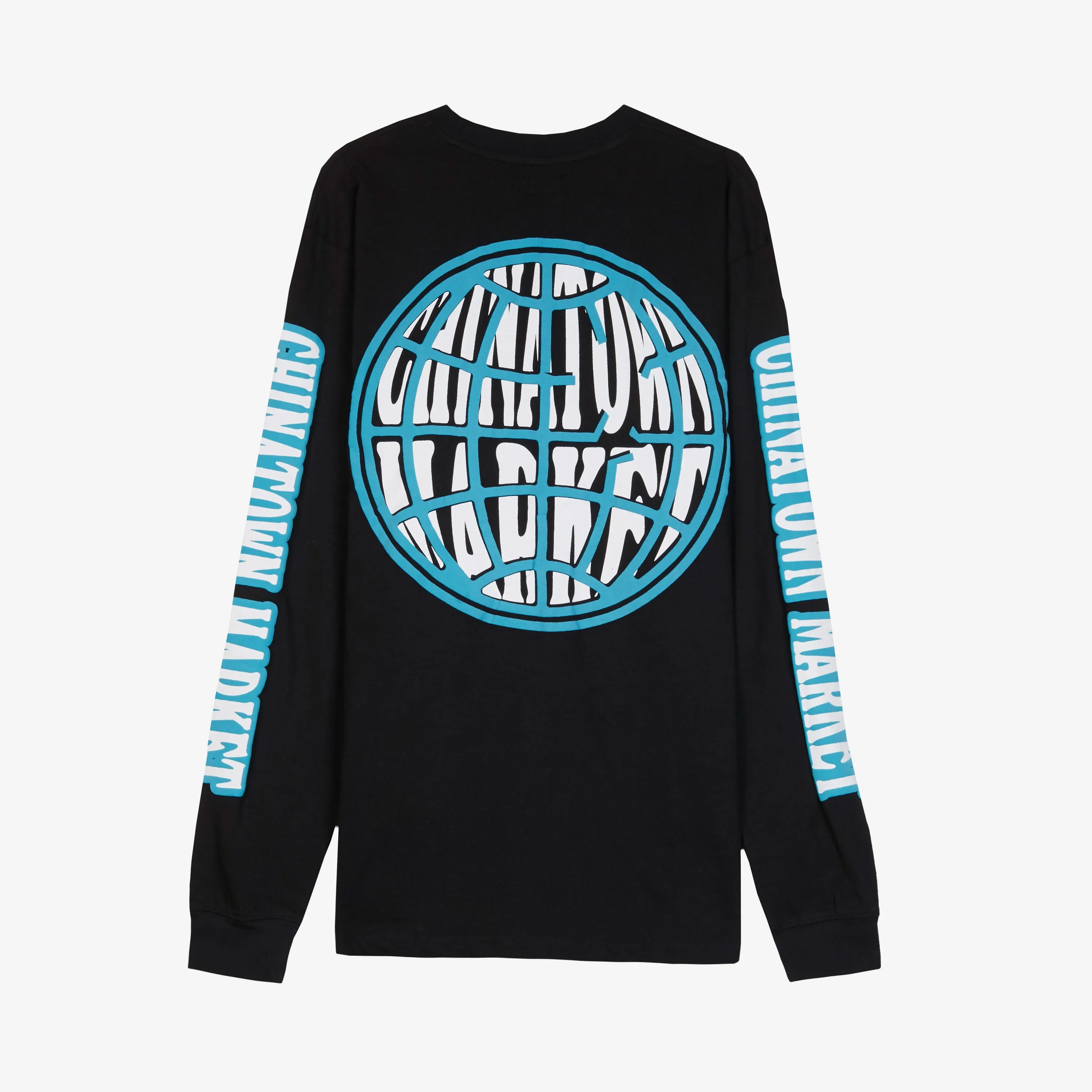 Chinatown Market Men's Black Globe Logo Long Sleeve Shirt Rare NWT