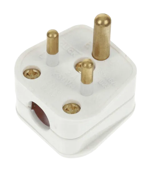 Click PA165 2A Round Pin Plug White