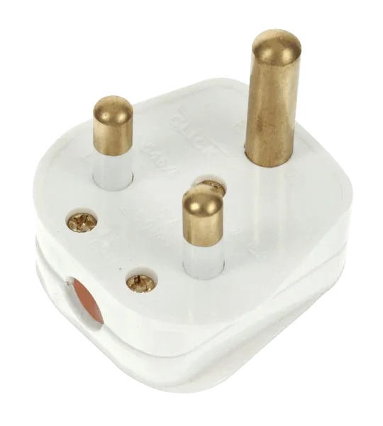 Click PA167 15A Round Pin Plug White