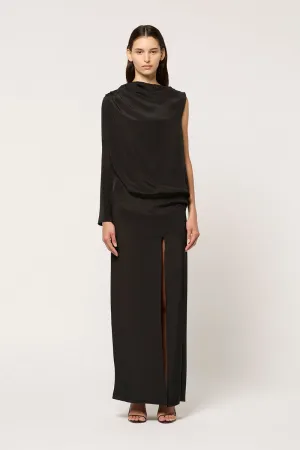 COLD SHOULDER SCOOP BACK MAXI DRESS