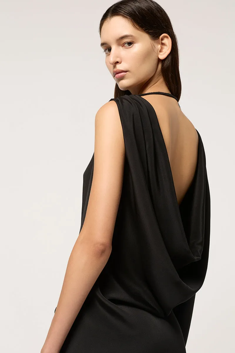 COLD SHOULDER SCOOP BACK MAXI DRESS