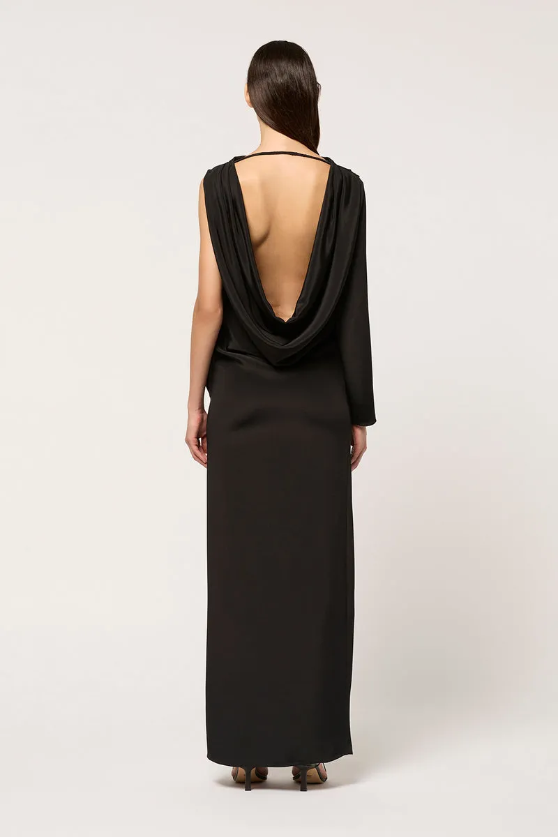 COLD SHOULDER SCOOP BACK MAXI DRESS