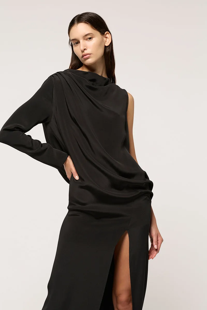 COLD SHOULDER SCOOP BACK MAXI DRESS