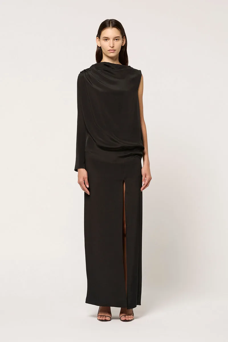 COLD SHOULDER SCOOP BACK MAXI DRESS
