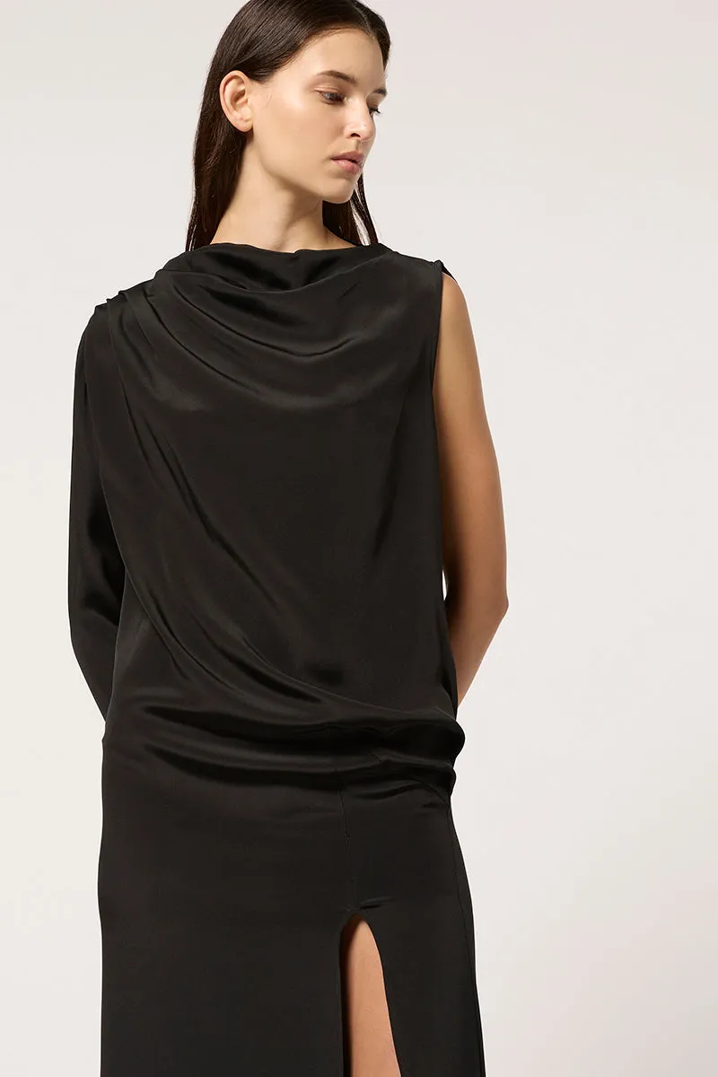 COLD SHOULDER SCOOP BACK MAXI DRESS