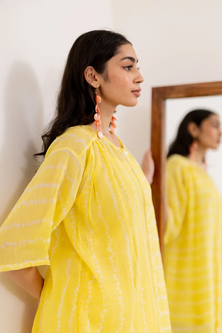 Corn Yellow Bandhej Tunic