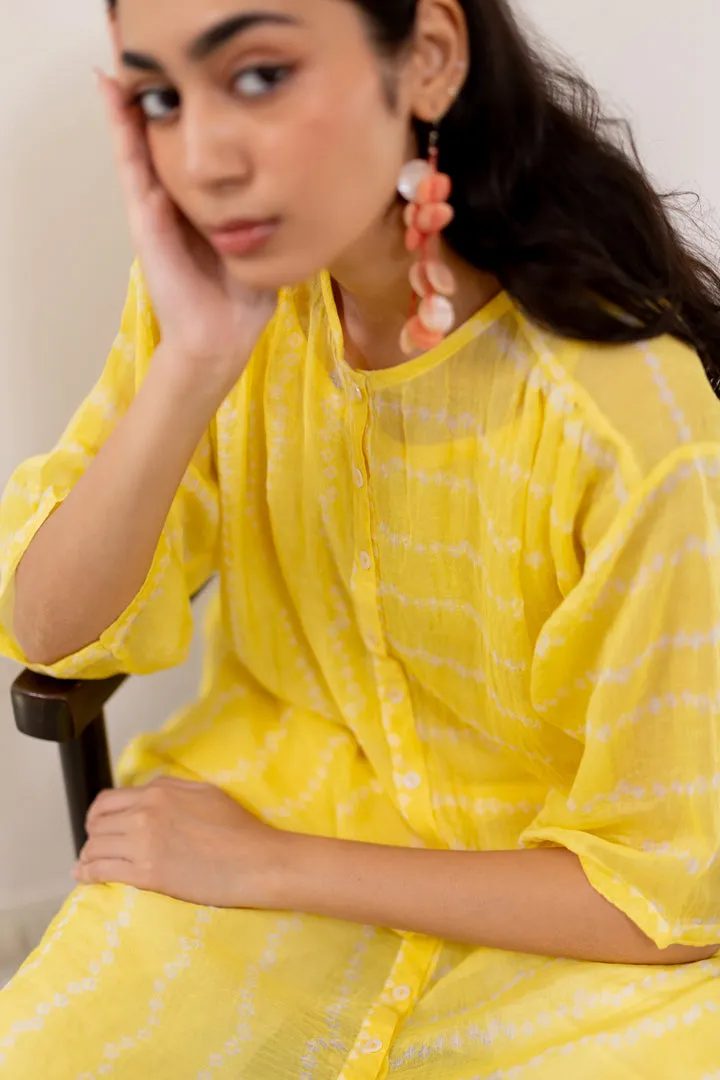 Corn Yellow Bandhej Tunic