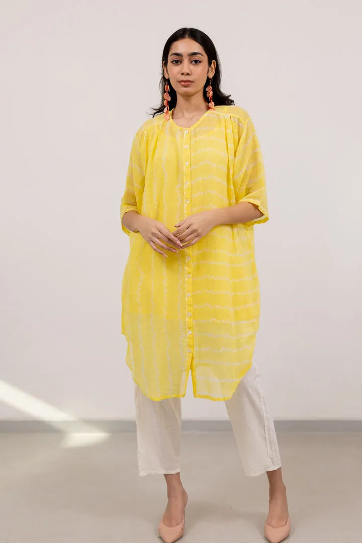 Corn Yellow Bandhej Tunic