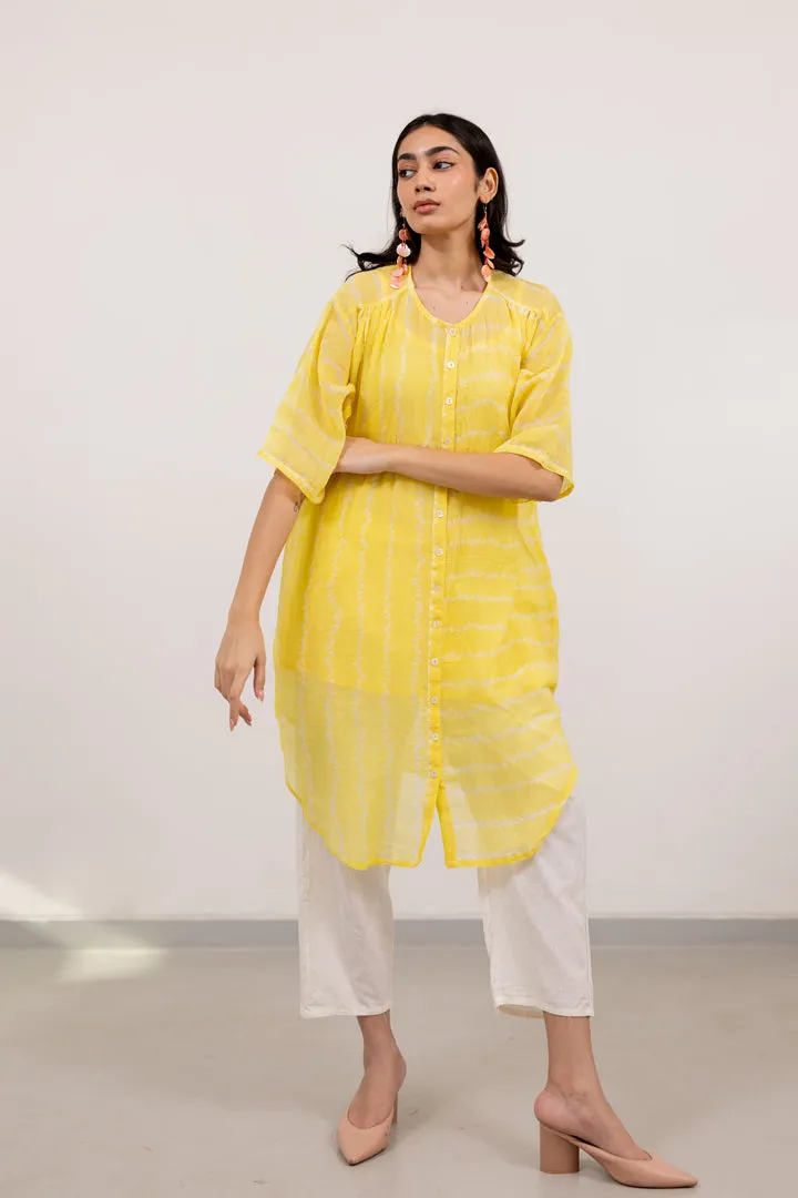 Corn Yellow Bandhej Tunic
