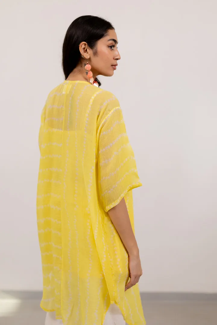 Corn Yellow Bandhej Tunic