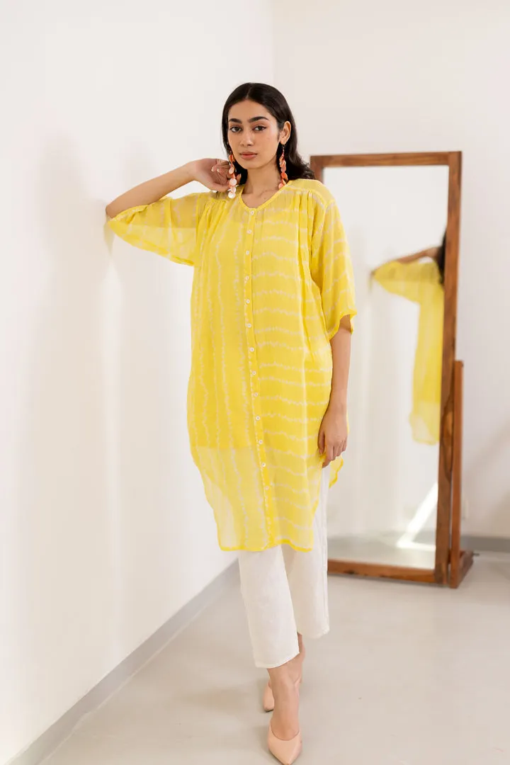 Corn Yellow Bandhej Tunic