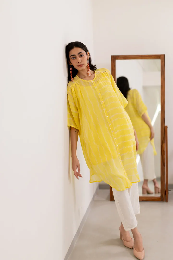 Corn Yellow Bandhej Tunic