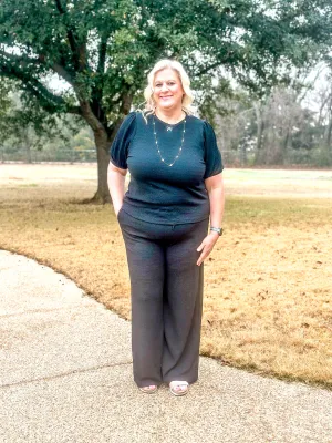 CRINKLE WIDE LEGGED BOTTOMS W/TIE