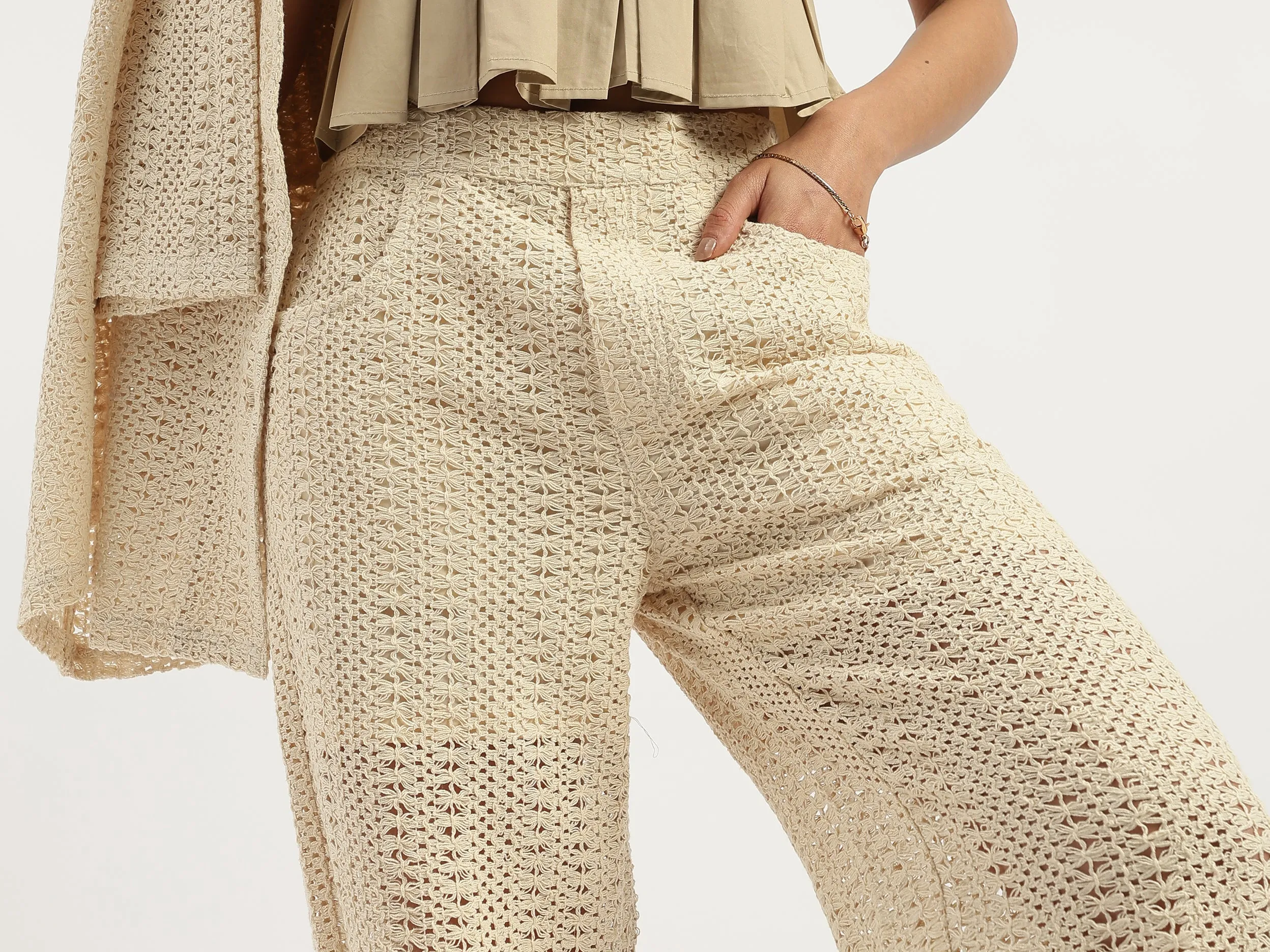 Crochet Wide Leg Fit Trousers