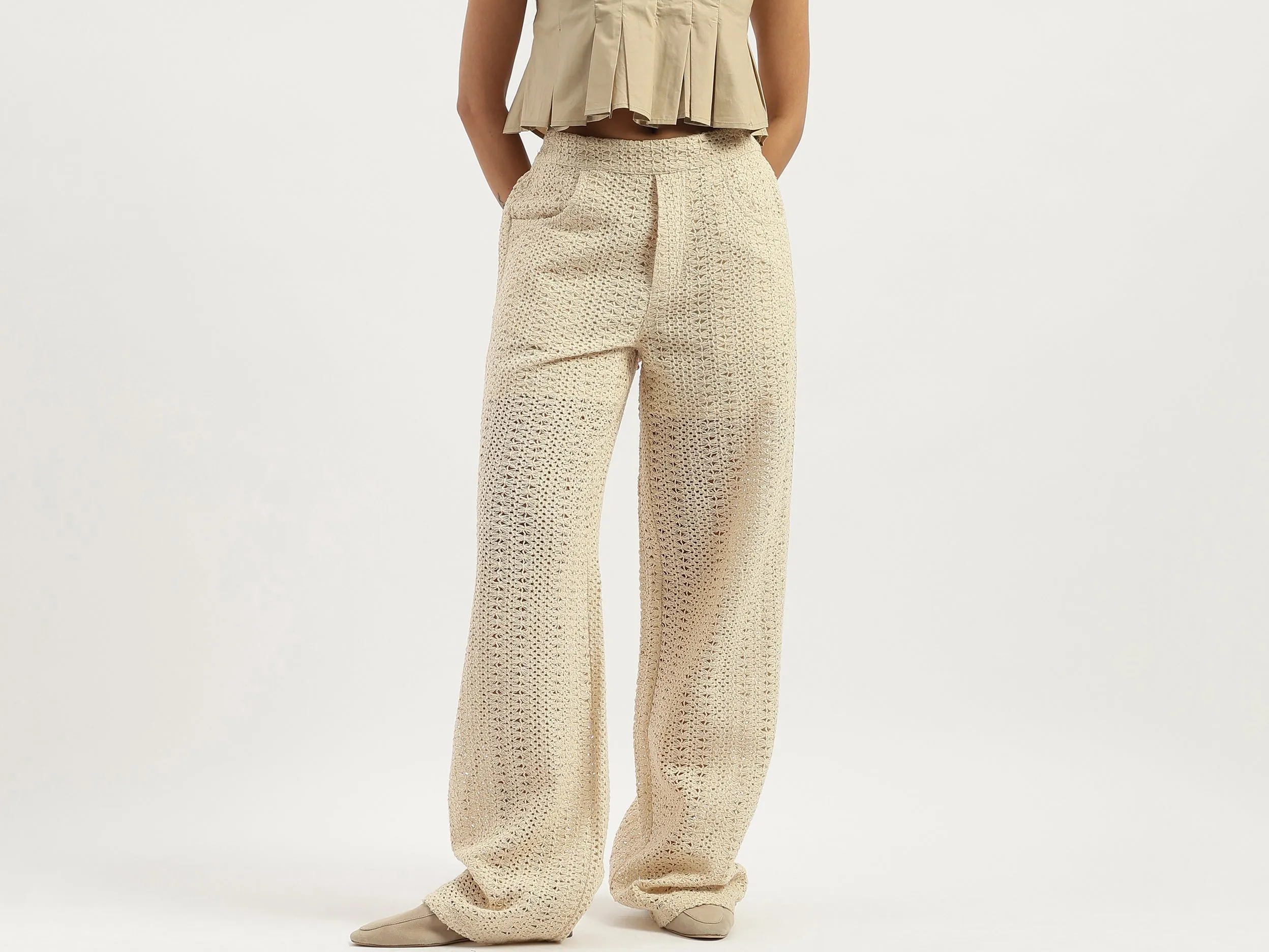 Crochet Wide Leg Fit Trousers