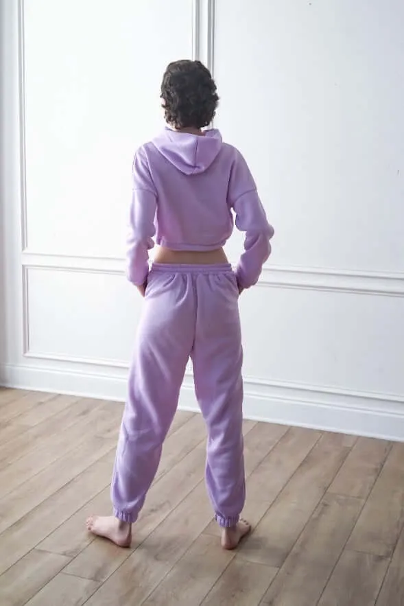 Crop Hoodie Tracksuit Set