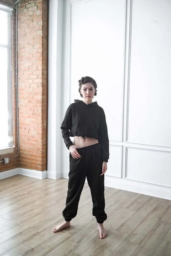 Crop Hoodie Tracksuit Set