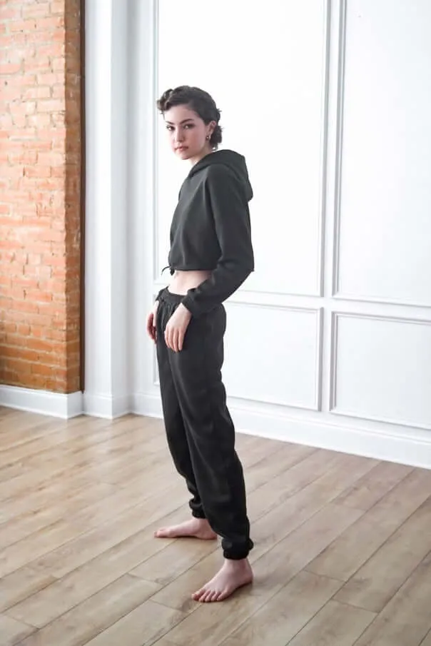 Crop Hoodie Tracksuit Set