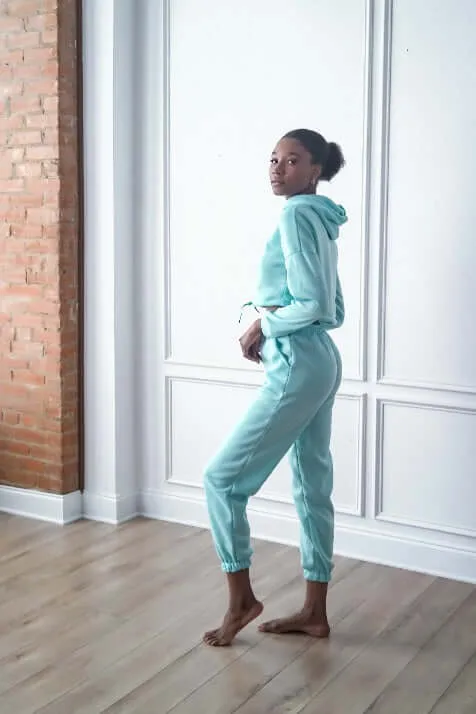 Crop Hoodie Tracksuit Set
