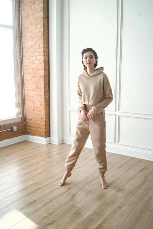 Crop Hoodie Tracksuit Set