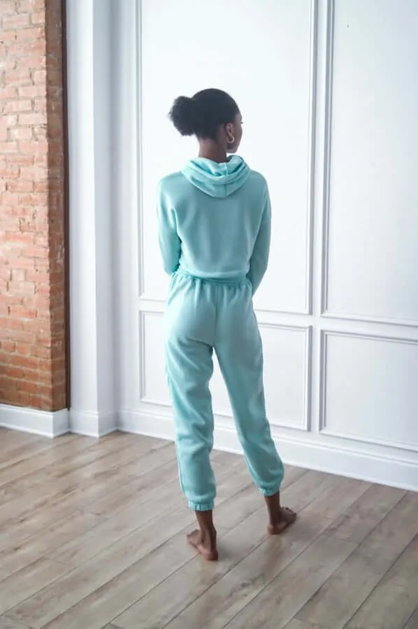 Crop Hoodie Tracksuit Set