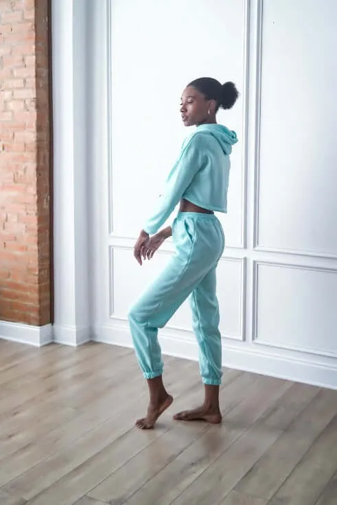 Crop Hoodie Tracksuit Set