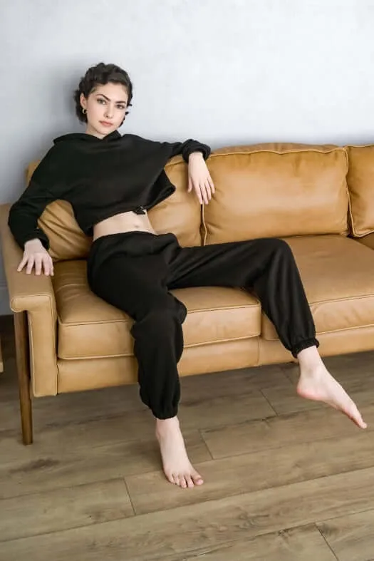 Crop Hoodie Tracksuit Set