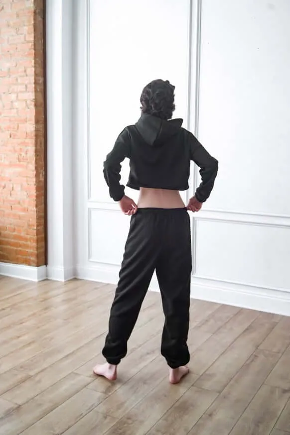 Crop Hoodie Tracksuit Set