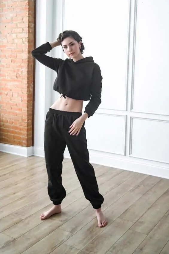 Crop Hoodie Tracksuit Set